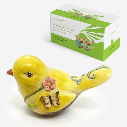 Home Shelf Decor, Yellow Bird Statue - color: Yellow