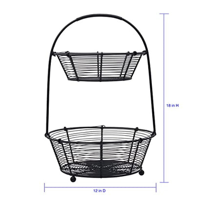 Gourmet Basics by Mikasa Tulsa Fruit Metal Storage Basket, 2-Tier - style: Tulsa