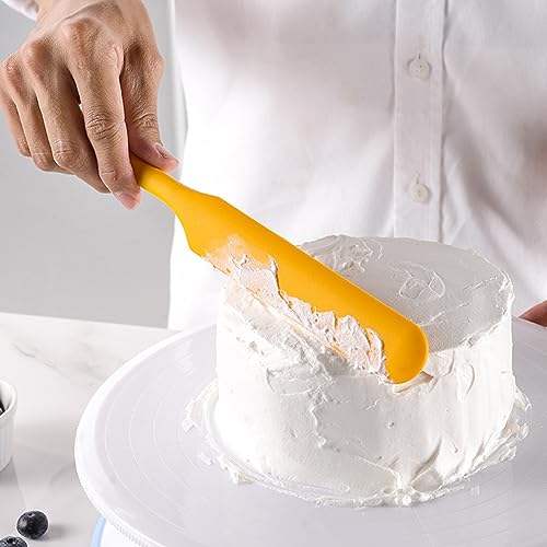11pcs/set Yellow Silicone Spatulas Set, Rubber Nonstick Baking Utensils Set Kitchen Gadgets Tools Set, Seamless One Pieces Design for Cooking, Baking and Mixing. - color: Yellow Baking Utensils Set