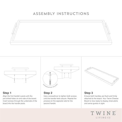 Twine Modern Manor Longboard Cheese Platter with Handles, Rectangular Cheese Board and Home Decor Tray, Dining Table Accessories Acacia Wood Set of 1 - style: Modern Manor Longboard