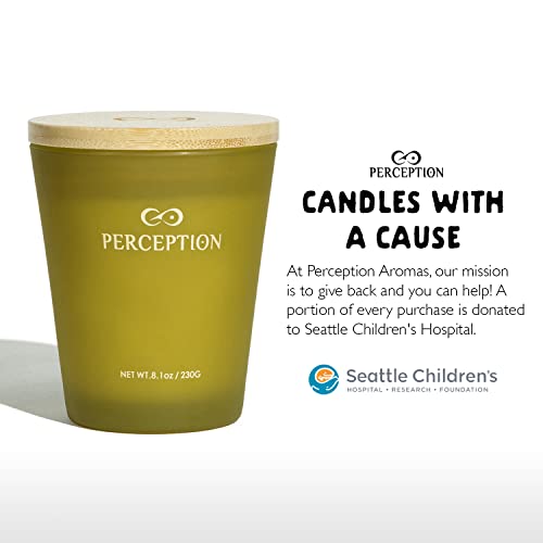 PERCEPTION AROMAS Luxury Scented Candle | Bamboo Jasmine | Hand Poured Soy Wax Candle with Gift Box | Elegant Fragrances | 50 Hour Burn Time (8.1 oz) - color: Bamboo Jasmine