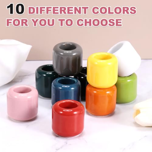 uxcell 2 Pcs Ceramic Chime Candle Holders, Small Ceramic Candle Holders for Birthday Parties Dinners Weddings Table Centerpiece Gatherings Anniversaries Occasions, Red - color: Red