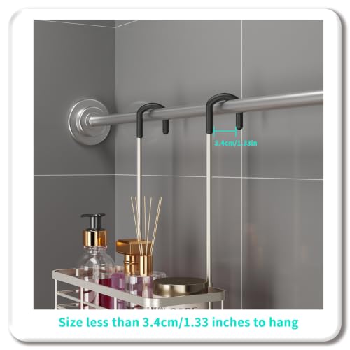 HapiRm Shower Caddy Organizer Hanging - No Drilling Shower Rack with Hooks | For Renters & Small Bathrooms, No Drilling 2-Tier Shelves, Rustproof 304 Stainless Steel, Brushed Nickel - color: Brushed Nickel