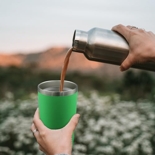 20oz Tumbler with Lid Stainless Steel Tumblers Insulated Mug Green 12P - color: Green