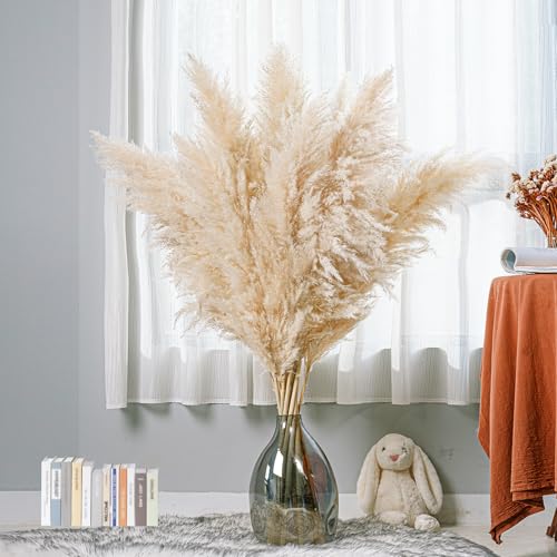 10 Stems 40 inch Pampas Grass Decor Tall - Natural Large Pompas Grass, Dried Flowers Bouquet for Wedding, Tall Pampas Grass for Floor Plants Decor, Boho Home Decor, Party Decor