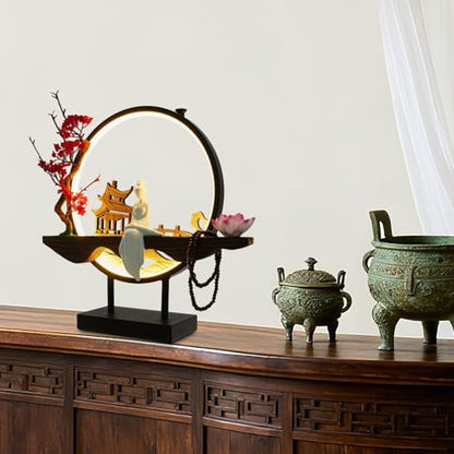 Backflow Incense Holder with LED Light, Countertop Incense Burner Holder Chinese Retro Ceramic Backflow Incense Burner for Relaxing or Home Decor (Style 4) - size: Style 4