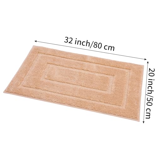 Bath Rug Mat Non Slip,Beige Indoor Doormat,20"x32" | Small Area Rug,Rubber Backed,Soft microfiber,Absorbent,Machine Washable,Bathroom,Entryway,Kitchen,Hallway - color: Beige1