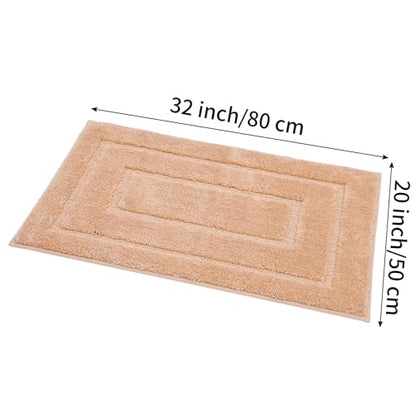 Bath Rug Mat Non Slip,Beige Indoor Doormat,20"x32" | Small Area Rug,Rubber Backed,Soft microfiber,Absorbent,Machine Washable,Bathroom,Entryway,Kitchen,Hallway - color: Beige1