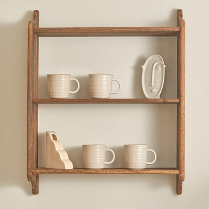 Bico Ceramic Coffee Mugs Set of 4, 17 oz Stoneware Coffee Cups with Handle and Ribbed Texture, Lead-Free Microwave and Dishwasher Safe, Warm Earthy Mug Set for Tea, Latte, Hot Chocolate (Light Beige) - color: Beige