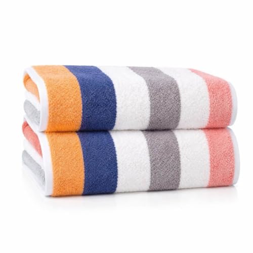 YiLUOMO Pink Striped Pattern Hand Towels 13 x 29 Inch 2PC | Super Soft 100% Cotton Absorbent Quick Dry Decorative Hand Towel for Bathroom Kitchen Home Everyday Use, Pool, Camping - color: B-pink