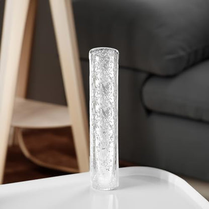 WGVI Hurricane Candle Holder Sleeve, W: 2.5", Ht: 14", Silver Speckled Glass Cylinder Open Both Ends, Chimney Tube Shade, 2 Pieces - color: Silver Speckle, size: 2.5x14"H
