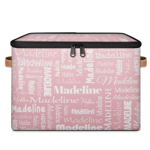 Custom Storage Basket with Name, Personalized Keepsake Box,Pink | Foldable Fabric Gradient Large Memory Bin with Handle Lid Lightweight Waterproof Dustproof, 14"L x 10.2"W x 10.4"H - color: Option 20