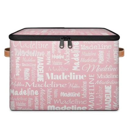 Custom Storage Basket with Name, Personalized Keepsake Box,Pink | Foldable Fabric Gradient Large Memory Bin with Handle Lid Lightweight Waterproof Dustproof, 14"L x 10.2"W x 10.4"H - color: Option 20