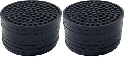 Better Kitchen Products 8 Piece Silicone Coaster Set, Black (Pack of 2) - size: 3.63" diameter (Pack of 2)