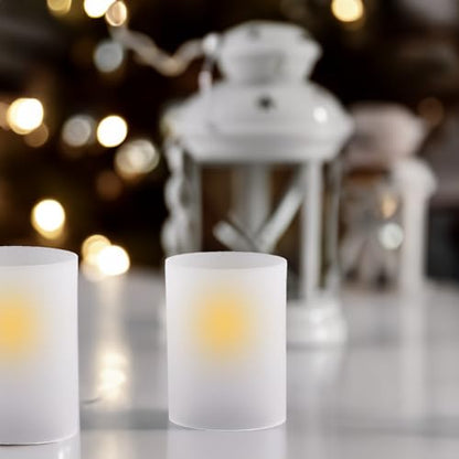 WGVI Hurricane Candle Holder Sleeve, W: 4", Ht: 6", Frosted Glass Cylinder Open Both Ends, Chimney Tube Shade, 2 Pieces - color: Frosted, size: 4x6"H