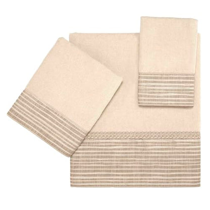 Avanti Linens - Bath Towel, Soft & Absorbent Cotton Towel (Weston Collection, Beige) - color: Beige, size: Bath Towel