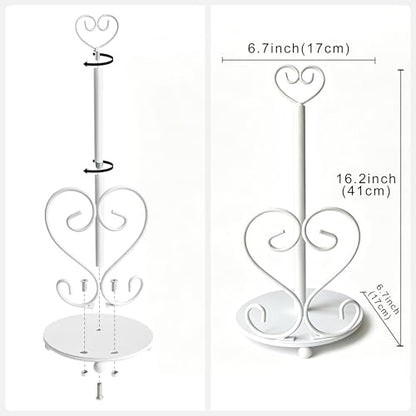 Paper Towel Holders Countertop - Paper Towel Holder Standing - Decorative Paper Towel Roll Holder Metal Paper Towel Holder (Heart Shaped) - color: Heart-shaped(matte White)