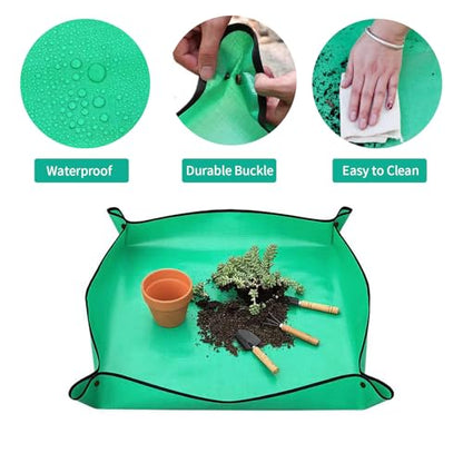 FANTIAN Potting Mat for Indoor Plant Transplanting, 29.5" X29.5" Waterproof Repotting Mat, Foldable Soil Change Mat Gardening Planting Mat - Gifts for Plant Lovers - size: 29.5" X 29.5"