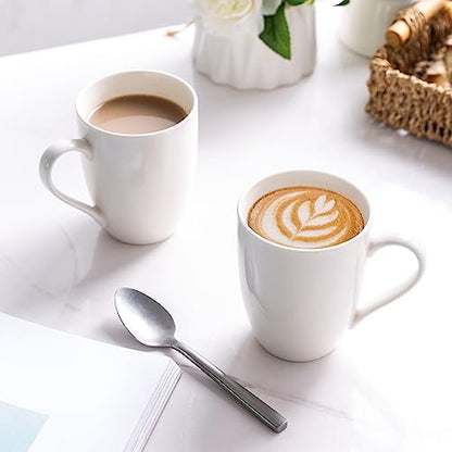 GBhome White Coffee Mugs Set of 6, 12 oz Ceramic Coffee Cups | Classic COffee Mugs for Home,Office&Restaurant,Tea/Espresso/Cappuccino. Dishwasher&Microwave Safe - color: Off White 2, size: 12 oz (6 Piece Set)