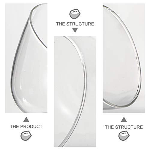 Cabilock Clear Slant Cut Bubble Bowl Glass Vase Bowl Round Globe Planter Terrarium Orb Candy Dish Fruit Jar Floral Container for Home Office Decor