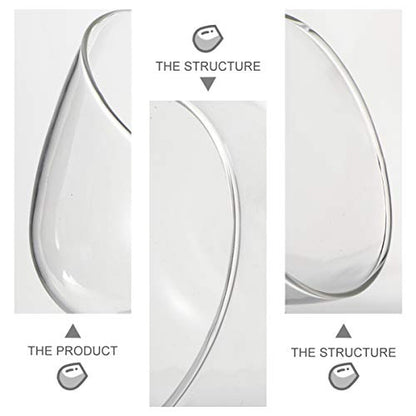 Cabilock Clear Slant Cut Bubble Bowl Glass Vase Bowl Round Globe Planter Terrarium Orb Candy Dish Fruit Jar Floral Container for Home Office Decor