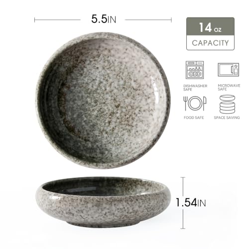 Uaral Salad Plate Appetizer Plate Stoneware Serving Dishes,Japanese Dish Set of 4,5.5 inch 14 oz (Emerald Green) - color: Green