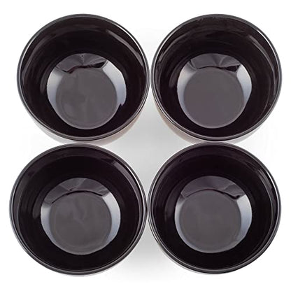 Elanze Designs Bistro Glossy Ceramic 4 inch Cute and Small Dessert Bowls Set of 4 - Perfect for Everyday uses from Snacks, Ice Cream, Candy and Treats, Black - color: Black, style: 4 inch Dessert