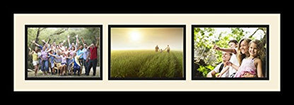 ArtToFrames Collage Photo Frame Single Mat with 3-5x7 Openings and Satin Black Frame. - color: 3 - 5x7 - (2135), size: Alabaster