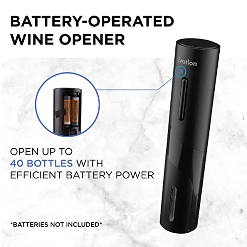 Ivation 7-Piece Wine Gift Set, Electric Opener, Aerator Pourer, Pump, Stand | Ideal for dinner parties, tastings, and everyday entertaining at home; keeps every accessory in one place.