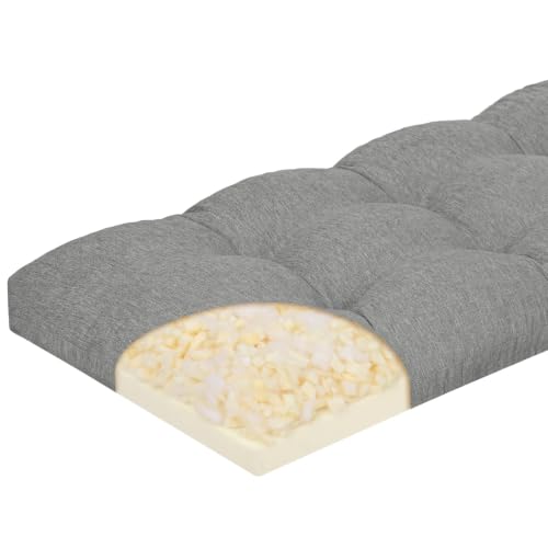 baibu 36 Inch Memory Foam Bench Cushion, Dual-Layer Patent Design Non-Slip Indoor Bench Cushion with Ties, 36x15x3Inch, Grey - color: Grey, size: 36x15x3 Inch (Pack of 1)