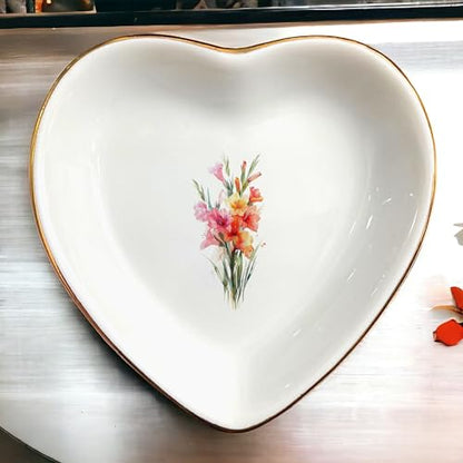 August Gladiolus Flower Ring Dish-Floral Jewelry Dish for Hippie,Nature,Pace-January Flower for Mom,Mother-in-law,Step Mom,Godmother,Aunt,Grandma,Sister,Friend-Virgo Birthday Gifts - style: 8 - August (Gladiolus)