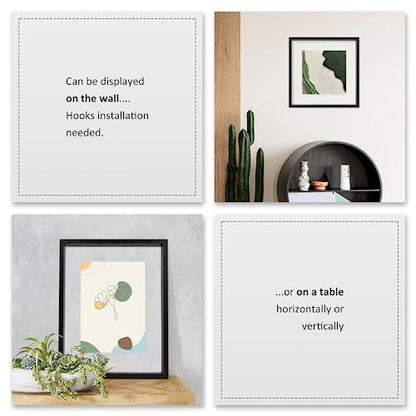 MUYE 5x7 Floating Frames Set of 2,Double Glass Picture Frame Display Any Size Photo up to 5x7,Wall Mount or Tabletop Standing,Black - color: Black, size: 5x7