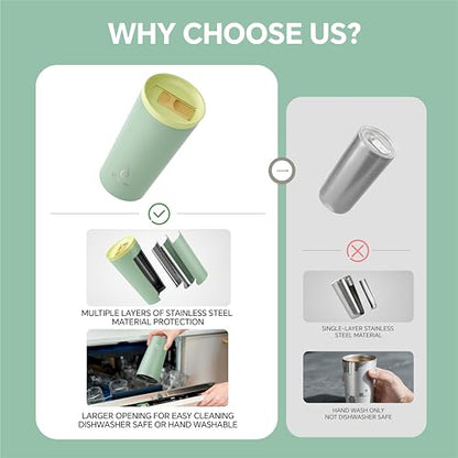 Ideus 17 oz Travel Coffee Mug, Double Wall Vacuum Stainless Steel Insulated Coffee Tumbler With Lid, Splash-Proof & Cup Holder Friendly, Keeps Drinks Hot/Cold, Dishwasher Safe, Mint Green - color: Mint Green