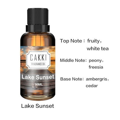 Essential Oils for Diffusers for Home, Scent-Lake Sunset, Single Large Size 50ml, CAKKI Fragrance Oils, for Candle Making, for Soap Making, Diffuser Oil Scents - size: 50 ml (Pack of 1)