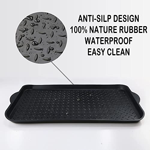 2 Pack Rubber Small Boot Tray for Entryway,Boot Mat,Shoe Tray,Shoe Mat for Indoor and Outdoor Use, 27.95"x 15.74" (Pack of 2) - size: 29.5"L x 15.7"W x 1.2"Th (Pack of 2)