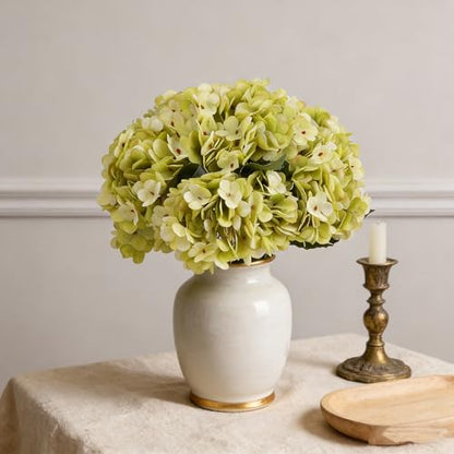 Kimura's Cabin 6pcs Hydrangea Artificial Flowers Silk Hydrangeas,Neon Green | Faux Hydrangeas with Stems Fake Bouquets,Wedding Party Arrangement Farmhouse Garden Home Table Centerpieces Decor Vase Filler - color: Neon Green