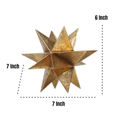 Braxio Modern Style Indoor Home Decor - Resin Gold Multi-Angle Stars Abstract Geometric Sculpture for Living Room Office Desk Bookshelf Table Decor Home Decorations 7 * 7 * 6 Inch