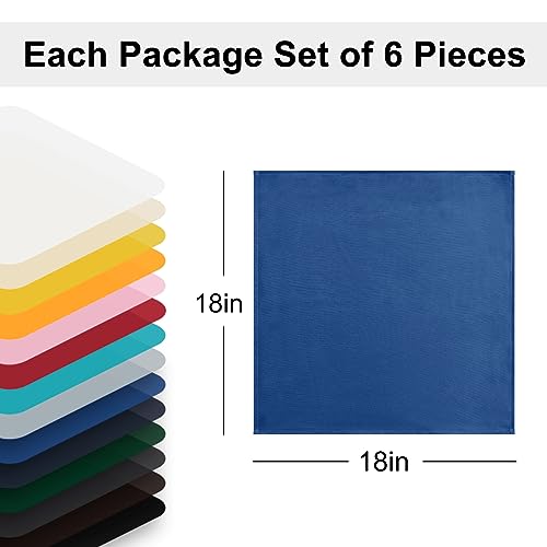 Royal Blue Cloth Napkins Set of 6, 18 x 18 Inch, Washable Dinner Napkins with Hemmed Edges for Restaurant, Wedding and Holiday - color: Royal Blue, size: 18" x 18" (Set of 6)