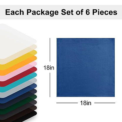 Royal Blue Cloth Napkins Set of 6, 18 x 18 Inch, Washable Dinner Napkins with Hemmed Edges for Restaurant, Wedding and Holiday - color: Royal Blue, size: 18" x 18" (Set of 6)