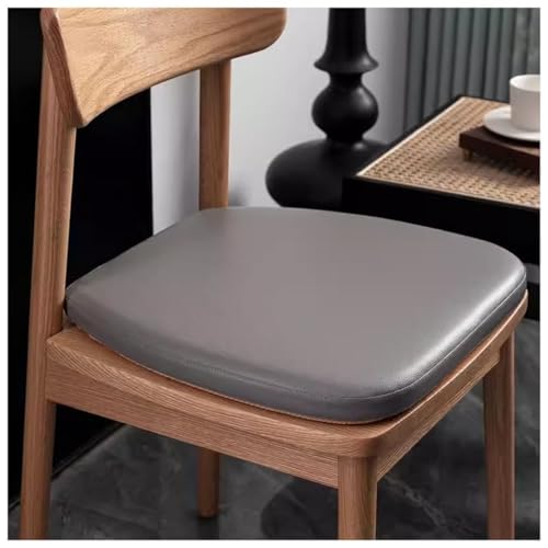 High-Grade Dining Chair Cushion, Leather Seat Cushion, 4cm Memory Foam U-Shaped Chair Pad Waterproof Non-Slip Chair Cushions with Straps(Color:Light Gray,Size:37 * 36cm) - color: Light Gray, size: 37*36cm