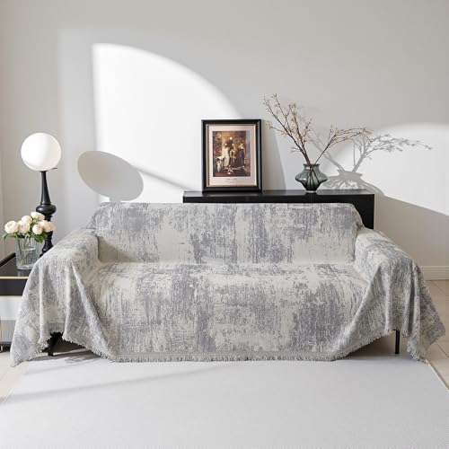 Couch Cover Sofa Cover Washable, Geometric Abstract Geometric Boho Sofa Covers for 2 Cushion Couch Sofa, Sofa Slipcover Love seat Pet Couch Covers for Sectional Sofa, 71" x 118", Light Grey - color: U-light Grey Abstract, size: 71" x 118"