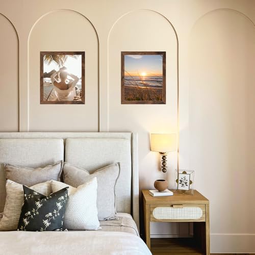 9x11 Picture Frame Deep Brown for Wall Hanging, Wood 9 x 11 Frame Photo Frame for Wall Horizontally or Vertically, Deep Brown, 3 Pack - size: 9x11 inch