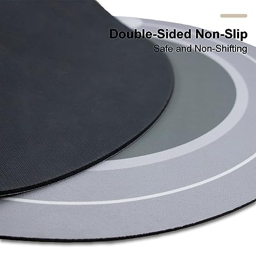 Rubber Bath mats Quick-Drying Non-Slip Bathroom mat Super Absorbent Bath mat Instant Dry Bath mat, Bathroom Rug in Front of The Kitchen Sink, Shower Room, Bathtub, Oval(Grey+16.9x26.7in) - color: Grey, size: 16.9x26.7in