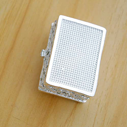 Silver Trinket Box Jewelry Box with Crystals Small Trinket Boxes Hinged Gift Ring Holder for Girls or Women - color: Silver_6