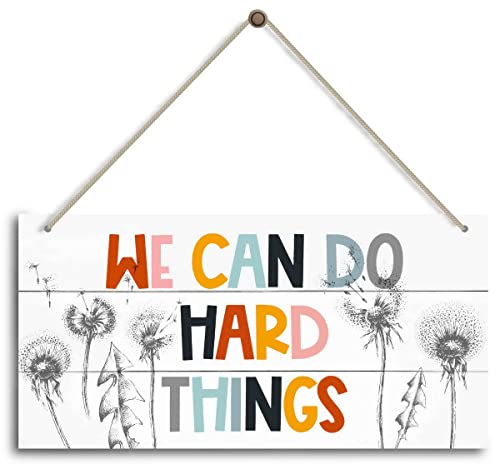 We Can Do Hard Things. Inspirational Home Office Decor, Bedroom Decor, Farmhouse Home Decoration Sign - color: Home 01