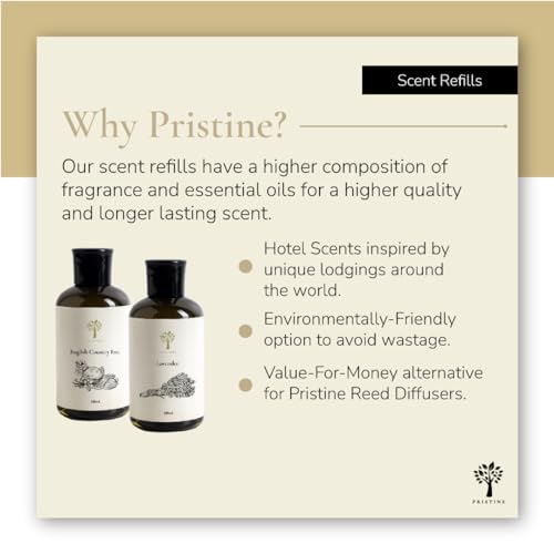 PRISTINE Sakura Diffuser Refill with Free Reed Stick | Cherry Blossom Flower Sakura Oil Diffuser & Reed Diffuser Sticks with Essential Oil Reed Diffuser Set | Home & Office | Calming Blend