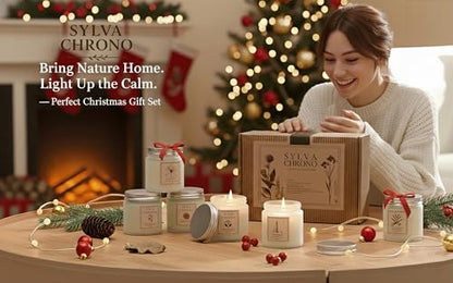 Scented Candle Gift Set for Women, Pet-Friendly 6-Pack Soy Wax Candles, 10% Essential Oils, Quick Diffusion, Long-Lasting Fragrance, 20-24H Burn, Ideal for Yoga, Relaxation, Stress Relief & Home Décor