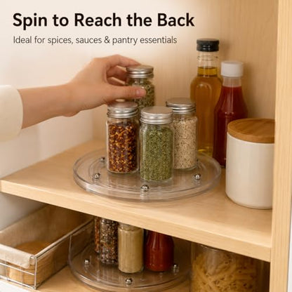 6 Pack 6 inch Small Lazy Susan, Lazy Susan Turntable Organizer, 360 Degree Round Rotating Tray for Spice Rack, Bathroom Vanity, Kitchen Cabinet and Countertop Storage - size: 6 Inch