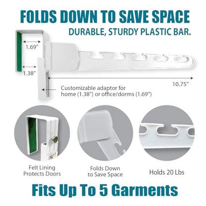 Over The Door 2-Pack Organizer for Clothes Hangers, Space-Saving Cascading Hanger Hooks, White - size: 2-Pack