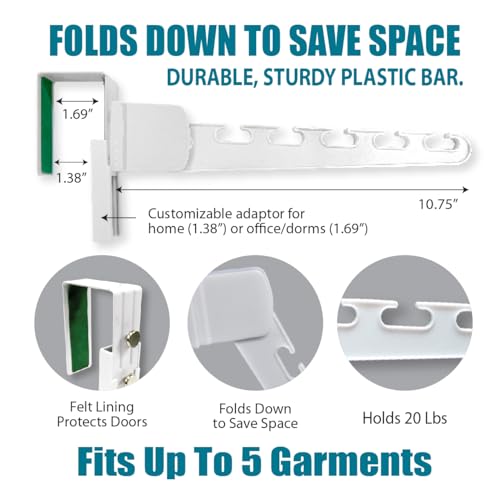 Over The Door 3-Pack Organizer for Clothes Hangers, Space-Saving Cascading Hanger Hooks, White - size: 3-Pack